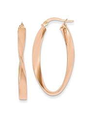 Oval Twist Hoop Earrings in 14K Rose Gold, 35mm (1 3/8")