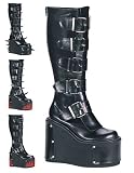 41jc8VVrbVL. SL160  Black Multi Panel High Wedge Platform Boot   7