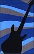 Woven-Printed Carpet Area Rug Music Guitar NAVY 3x5