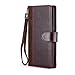 LG G4 Case, ACEABOVE® [Stand Feature] LG G4 Wallet Case **NEW** [Book Cover Case] [Dark Brown] - Premium Genuine Leather Wallet cover with Hand Strap - LG G4 Leather Case with STAND Flip Cover and Credit Card ID Holders for LG G4 2015 Model