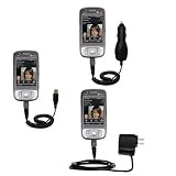 Deluxe Kit for the HTC TyTN II includes a USB cable with Car and Wall Charger - Gomadic Brand w/ TipExchange Technology
