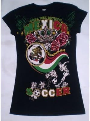 2010 SOUTH AFRICA WORLD CUP LADIES MEXICO SOCCER TSHIRT JERSEY SIZE MEDIUM - RUNS SMALL (GREAT FOR LADIES SIZE SMALL) WITH COLORFULL RHINESTONES