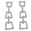 Sterling Silver CZ Pave Style Trapezoid Earrings