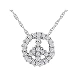 1/10ct Diamond Peace Sign Pendant in White Gold 1/10ct Diamond Peace Sign Pendant in White Gold