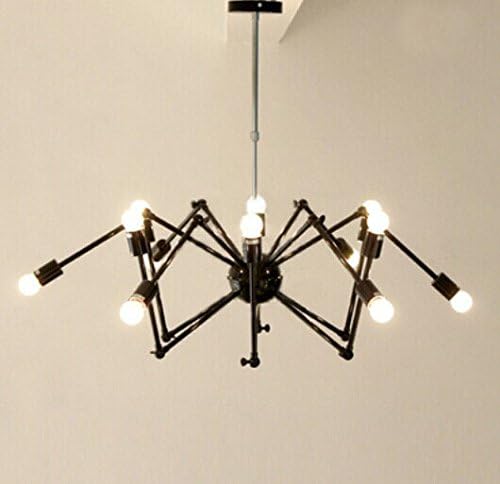 Unitary™ Vintage Barn Black Metal Chandelier Arm Slewability With 12 Lights Painted Finish