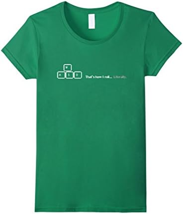 Women's Thanks Videogames: WASD Roll T-Shirt eSports, Gaming. Small Kelly Green