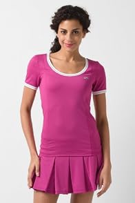 Short Sleeve Technical Pique Mixed Mesh Scoopneck T-Shirt