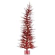 5' Pre-Lit Whimsical Red Tinsel Artificial Christmas Tree - Clear Lights