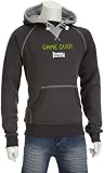Plain Lazy Game Over Organic Hoodie Men's Sweatshirt Charcoal Small Plain Lazy Game Over Organic Hoodie Men's Sweatshirt Charcoal Small