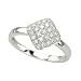 14K White Gold 1/4 ct. Diamond Square Shaped Fashion Ring