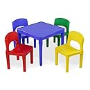 Tot Tutors Kid's Primary Table and 4-Chairs Set, Plastic