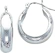 White-gold Hoop Earrings Polished Ear Jewelry