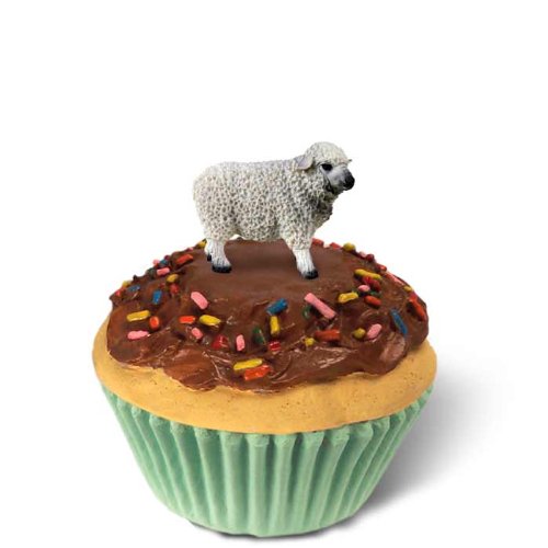 Sheep White Cupcake Trinket Box