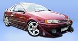 1992-1995 Toyota Paseo Blitz Complete Kit: This Complete Kit Includes Blits Front Bumper (101212), Bomber Rear Bumper (101210), and Bomber Side Skirts (101211). NOTE: Side skirts need modifications to fit properly.