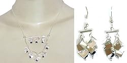 Earring Necklace Set Sterling Silver Amethyst Jewelry (snklcs112)