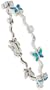 Synthetic Opal Butterfly Bracelet in Sterling Silver with Cubic Zirconia