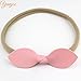 YanJie Faux Leather Bow Nude Nylon Soft Headband Infant Toddler Pack of 12