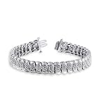 New Ladies 925 Sterling Silver Diamond Tennis Bracelet
