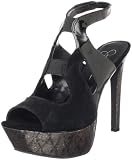 Jessica Simpson Women's Bendie Platform Sandal,Black/Maya Nubuck - Patent,8.5 M US