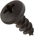 Steel Sheet Metal Screw, Black Oxide Finish,  Pan Head, Phillips Drive, Type A, #10-12 Thread Size, 1/2" Length (Pack of 100)