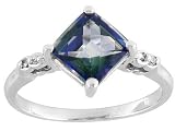 10KT WG 1.82CTW TREATED NEPTUNE GARDEN(TM) TOPAZ WITH DIAMOND ACCENT RING