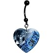 Heart Ice Blue Hockey Belly Ring