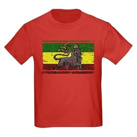 Grunge Rastafarian Flag Kids Dark T-Shirt