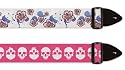 Guitar Straps - Pink Skulls and Flowers - 2-Pack