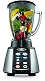 Oster Reverse Crush Counterforms Blender, with 6-Cup Glass Jar, 7-Speed Settings and Brushed Stainless Steel/Black Finish