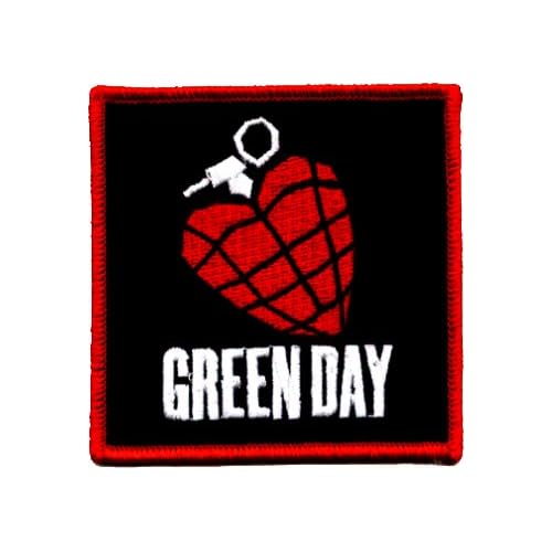 GREEN DAY 19449 Heart Grenade Logo Patch Iron On or Sew On