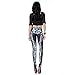 Womens Funky Digital Print Design Graphic Stretch Footless Fashion Leggings (Dark Bionic Legs), One Size