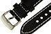 JP Leatherworks Men's M121 22mm Panerai Style Leather Black Watch Band with Heavy Stainless Steel Buckle