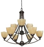 Nuvo 60/063 2 Tier 9 Light Chandelier with Champagne Glass