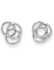 MadiK® Childrens 14k White Gold Interlocked Circle Love Knot Post Earrings