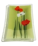 Peggy Karr 10-Inch Glass Flower Duet Tray
