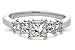 1.00 Ct Princess Engagment Ring with Side Stones