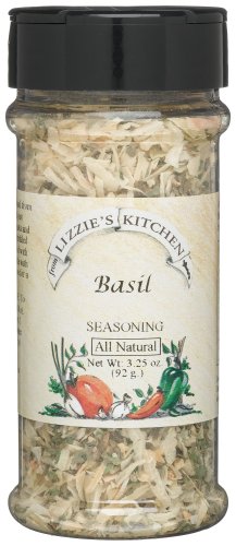 Lizzie's Kitchen Basil Seasoning, 3.25-Ounce Plastic Jars (Pack of 4)