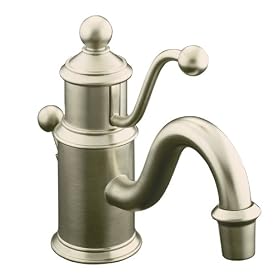 KOHLER K-139-BN Antique Single Hole Lavatory Faucet, Vibrant Brushed Nickel