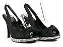 New Womens Black Satin Platform Sandals Womens Sizes 3-8