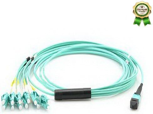 Asterwall - 1 Pack X 10GB 50/125 OM3 Multimode MTP/MPO to LC Breakout Fiber Patch Cable - 12 Fiber - 50 Meter - Premium Quality