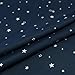 Flamingo P (Single Panel Room Darkening Printed Navy with Sliver Stars Curtain, Unlined Grommet Drape, Polyester Soft Microfiber 63 by 52 inch