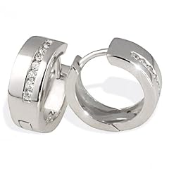 Goldmaid Damen-Creolen 925 Sterlingsilber 14 Zirkonia Co O3099S