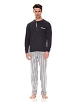 Basket Pijama Tapeta Bordado Mangas Elásticas (Azul Marino)