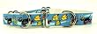 Designer Dog Collar - Maving Waves Dog Martingale Collar - Blue - Medium - Made in USA