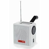 Wagner Cube Radio White Green Technology Solar Crank Powered Am/Fm/Wf Splash-Proof