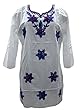 White Tunic Woolen Embroidered Cotton Kurti XL