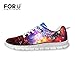 FOR U DESIGNS Fashion Galaxy Print Men's & Women's Breathable Light Weight Lace Up Sneakers Running Shoes