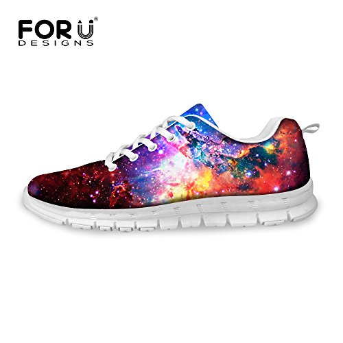 FOR U DESIGNS Fashion Galaxy Print Men's & Women's Breathable Light Weight Lace Up Sneakers Running Shoes