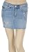 Low Waist Stretch Denim Sequined Cut Off Mini Skirt ( Choose Light or Dark Blue )