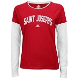 adidas Saint Joseph's Hawks Ladies Red Fontology Double Layer Long Sleeve T-shirt